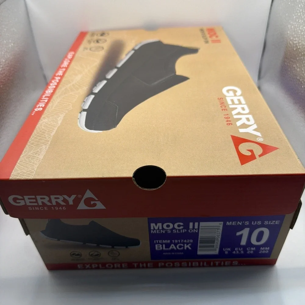 Gerry Moc II Slip-On Casual Shoes Men's Black Flexible Lightweight Comfort - 10‎